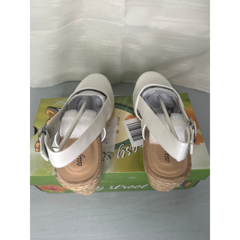 Easy Street Stargaze Espadrille Wedge Sandals White Womens Size 9M - Picture 10 of 11